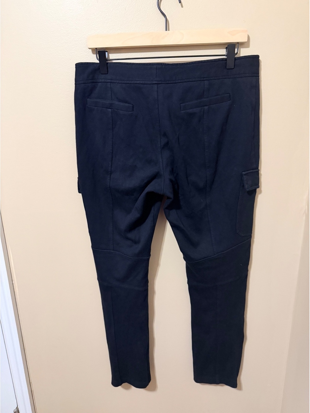 Ecru Black Cargo Jogger Pants Women’s Size S Utility Ankle Zip Stretch - Picture 4 of 6